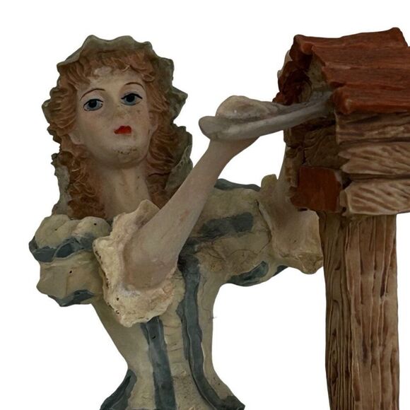 La Verona Figurine 8" Multicolor Girl At The Mailbox Hand Painted Porcelain - Picture 7 of 8
